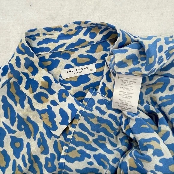 Equipment Cheetah Print Slim Signature Sleeveless shirt dress 100% silk Small‌‌‍ - Picture 8 of 8